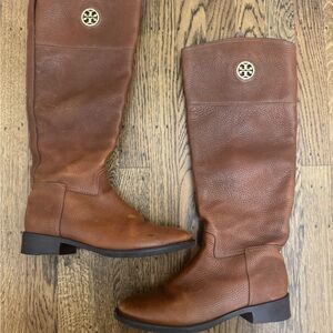 Tory Burch Chestnut Leather Tall Boots